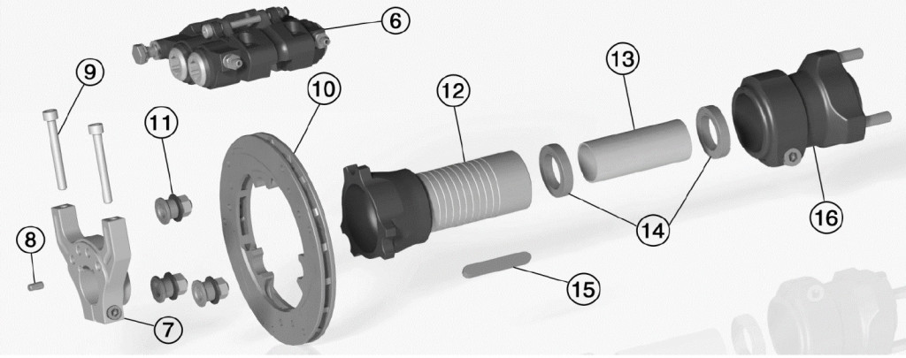 (16) R MODEL FRONT HUB Ø42XL70MM ANODIZED